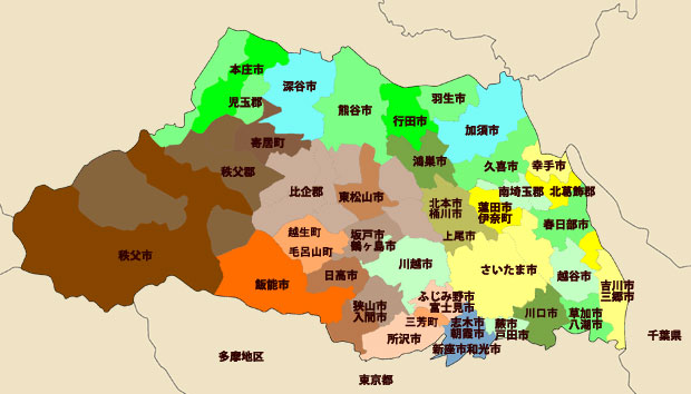 埼玉県の地区別寺院へのリンク